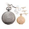 Two Pocket Watches & Gent's Set in 14K Gold