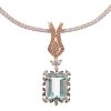 A Stunning 36ct Aquamarine & Diamond Pendant
