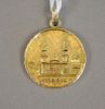 14K gold Mexican medallion, 16.6 grams.