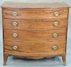 Federal mahogany bowfront chest on French feet, circa 1800. ht. 39 in., wd. 41 in.