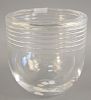 Tall momentum bowl, crystal vase, signed Steuben. ht. 7 3/4 in., dia. 8 in.
