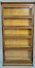 Oak barrister five section bookcase. ht. 71 in., wd. 34 in.