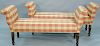 Pair of upholstered benches. ht. 30 in., lg. 67 in., wd. 19 in.
