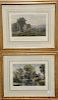 Set of four colored lithographs of New York landscapes to include "On the Susquehanna," "Near Leeds, Green Co NY," On the Pemig Ewassett," "On the Mea