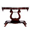 Mahogany Marble Top Side Table