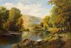 Charles Waller Shayer
(British, 1826-1914) 
A Wooded River Landscape