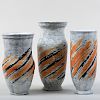 Group of Three Gorka Livia Glazed Earthenware Vases