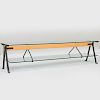 Fratello Steel-Mounted Glass and Wood Low Table
