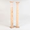 Pair of Tall Pickled Pine Columns