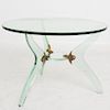 Glass and Bronze Coffee Table Attributed Fontana Arte Italian Mid-Century Modern