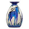 CHARLES CATTEAU; BOCH FRERES Vase with antelopes