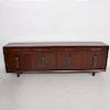 Mid-Century Modern Cal Mode Walnut Credenza with Inlay Pull Handles