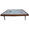 Mexican Modernist Large Coffee Table Travertine Stone Attributed Arturo Pani