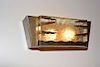 Mid Century Modern Italian Wall Sconce with Brass Frame