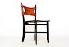 Pair of Modernist Leather Cane Folding Chairs