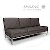 Mid Century Modern Steelcase Chrome Three-Seater Sofa after Florence Knoll