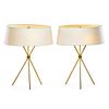 GIBBINGS; HANSEN Floor lamp and two table lamps