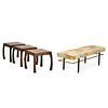 HARVEY PROBBER Bench and three side tables