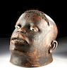 Expressive 20th C. African Makonde Wood Helmet Mask