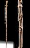 19th C. Mexican Wooden Walking Stick w/ Animals