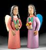 20th C. Mexican Josefina Aguilar Pottery Angels