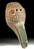 20th C. Mexican Painted / Carved Wood Parrot Mask