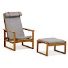 BORGE MOGENSEN Lounge chair and ottoman