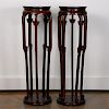 PAIR OF BAKER FURNITURE BURLED WALNUT PLANT STANDS