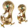 OJ Perrin Pair of 18 Karat Gold Duck Brooches