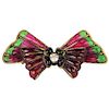Chanel Couture Gripoix Poured Glass Bow Brooch