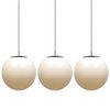 Set of 1960s Three Large Hanging Lights in White Plastic