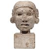 Twentieth Centiury Carved Plaster Mayan Head