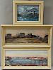 Three Oil Paintings:      Lucian Arthur Geraci (American, 1923-2005), Harbor View