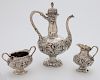 (3) Pcs. Unger Brothers sterling silver tea