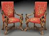 Pr. Venetian figural armchairs,