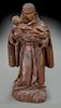 Mexican Colonial carved wood religious figure,