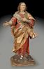 Mexican Colonial polychrome carved wood figure,