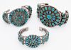 (3) Zuni Indian silver and turquoise bracelets.