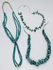 (3) American-Indian turquoise necklaces,