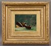 Thomas Rose Miles "Ship in Storm" oil on board.