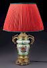 Sevres-style ormolu mounted lamp,