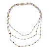 14K Gold Color Stone Necklace Lot of 3