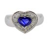 18K Gold Diamond 1.42ct Sapphire Heart Ring 