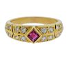 Van Cleef  &amp; Arpels 18K Gold Diamond Ruby Ring