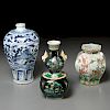 (3) antique Chinese porcelain vases