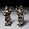 Pair Thai bronze dancing figures