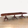 Regency triple pedestal mahogany dining table