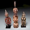 (3) African carved standing figures, ex-museum
