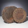 (2) Yoruba Ifa wooden divination trays, ex-museum