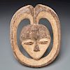 African painted carved Kwele mask, ex-museum